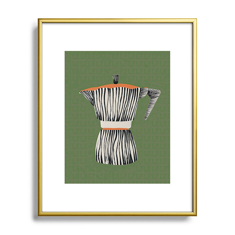 Zebra Moka in Olive Framed Art Print Gallery Image 89