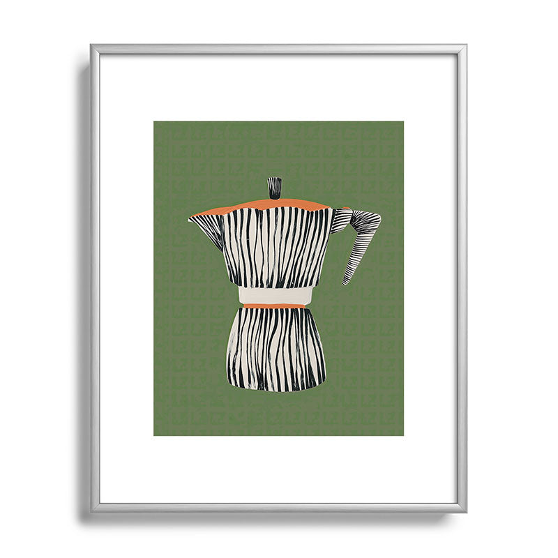 Zebra Moka in Olive Framed Art Print Gallery Image 96