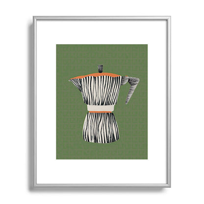 Zebra Moka in Olive Framed Art Print Gallery Image 96