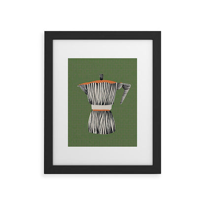 Zebra Moka in Olive Framed Art Print Gallery Image 29