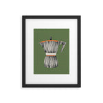 Zebra Moka in Olive Framed Art Print Gallery Image 1