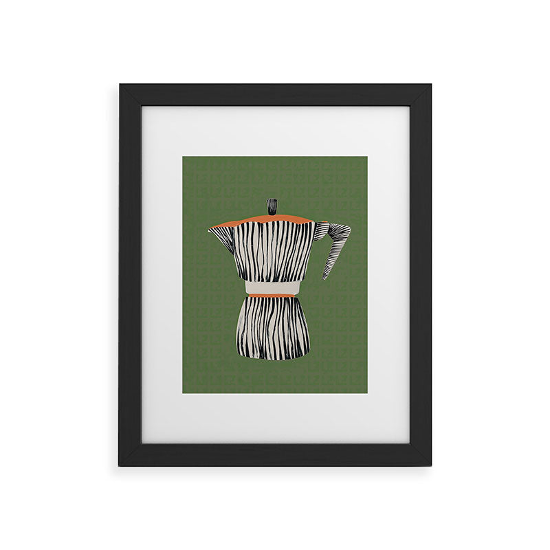Zebra Moka in Olive Framed Art Print Gallery Image 33