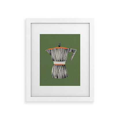 Zebra Moka in Olive Framed Art Print Gallery Image 54