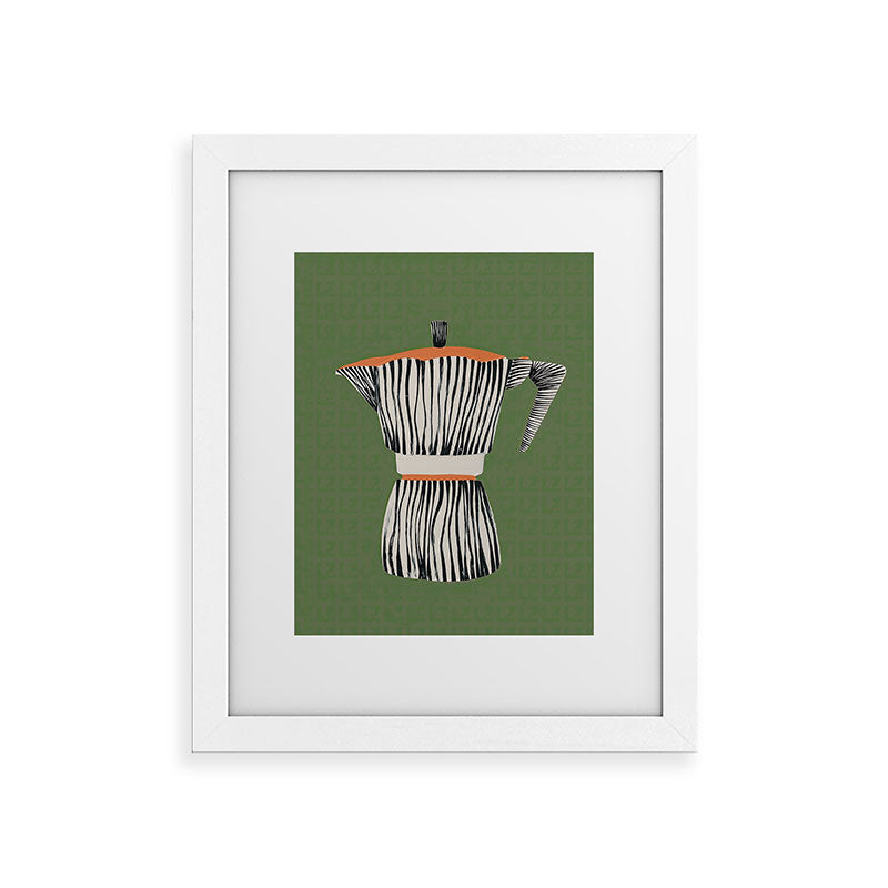Zebra Moka in Olive Framed Art Print Gallery Image 53
