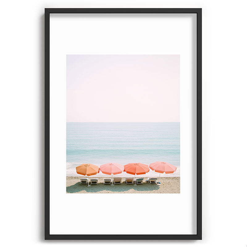 Beach Umbrella Pastel Minimalist AI Photography Framed Art Print Gallery Image 62