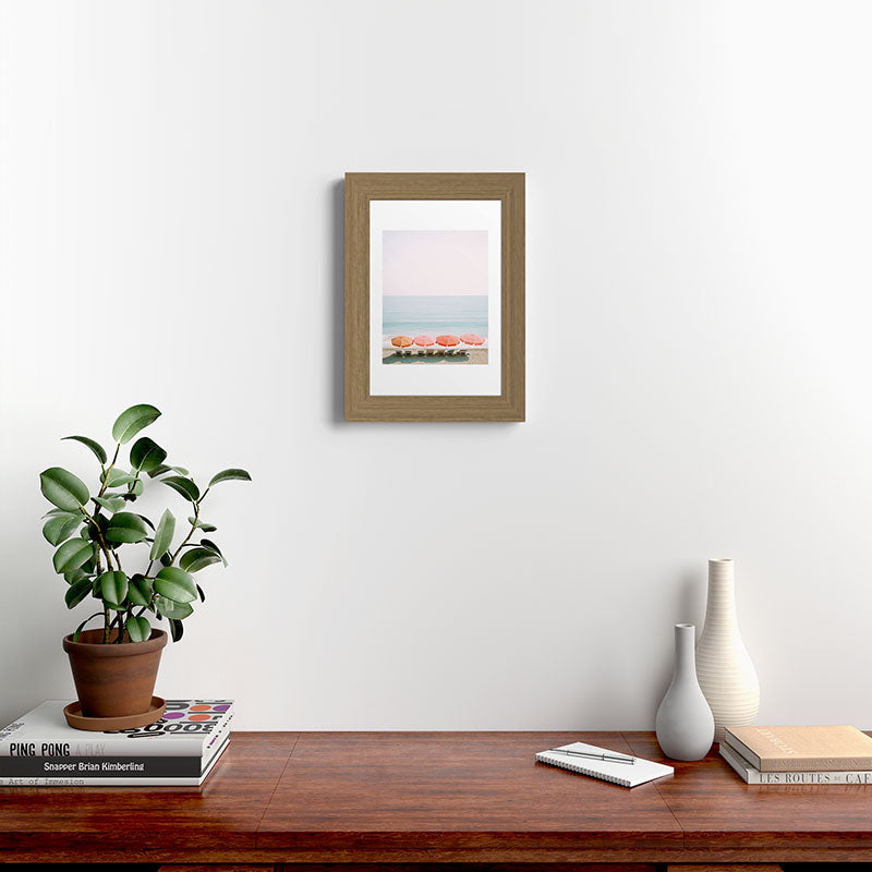Beach Umbrella Pastel Minimalist AI Photography Framed Art Print Gallery Image 38