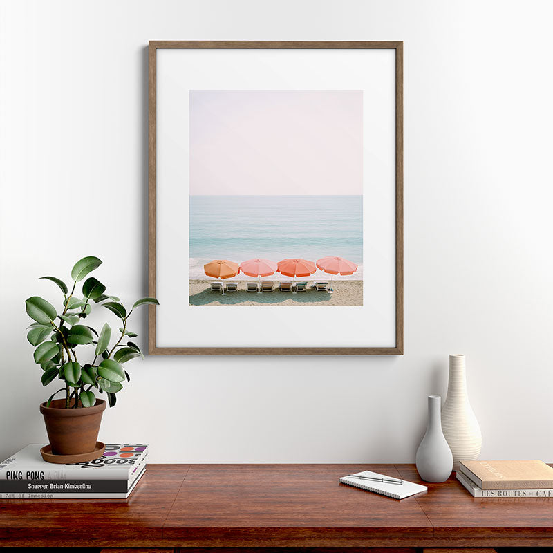Beach Umbrella Pastel Minimalist AI Photography Framed Art Print Gallery Image 14