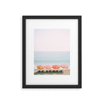 Beach Umbrella Pastel Minimalist AI Photography Framed Art Print Gallery Image 1