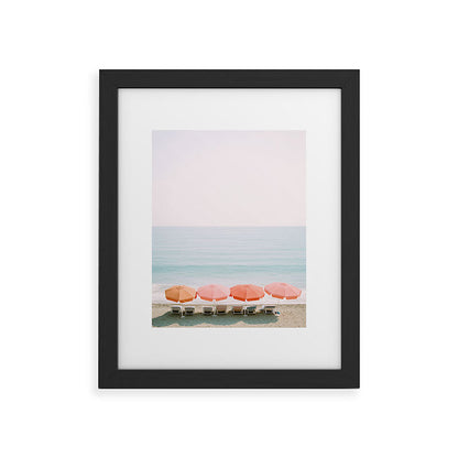 Beach Umbrella Pastel Minimalist AI Photography Framed Art Print Gallery Image 32