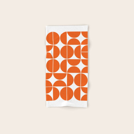 Mid Century Modern Geometric 04 Orange Bath Towel Gallery Image 1