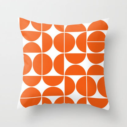 Mid Century Modern Geometric 04 Orange Throw Pillow Gallery Image 5
