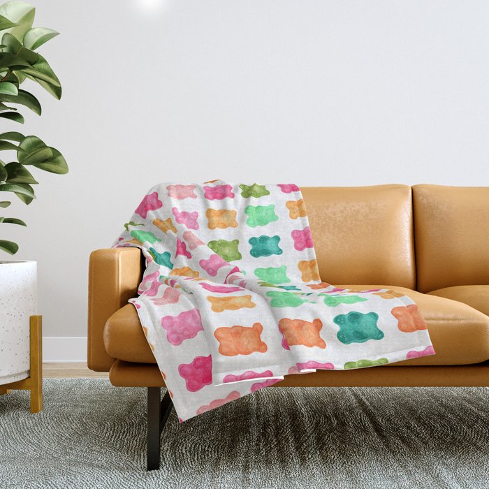 Gummy Bears Colorful Candy Throw Blanket Gallery Image 1