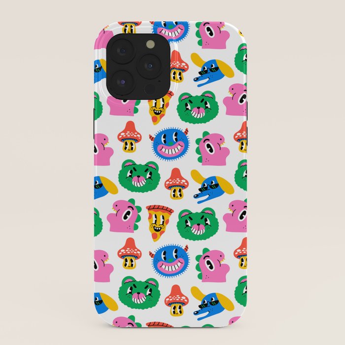 Funny retro cartoon character mascot pattern iPhone Case Gallery Image 40