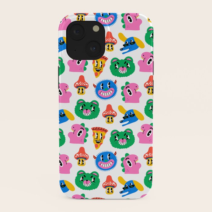 Funny retro cartoon character mascot pattern iPhone Case Gallery Image 38