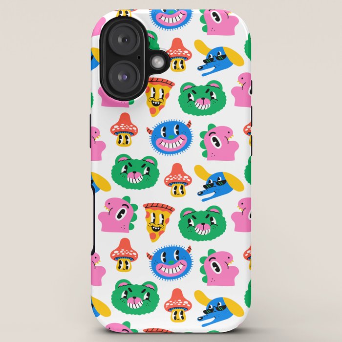 Funny retro cartoon character mascot pattern iPhone Case Gallery Image 5