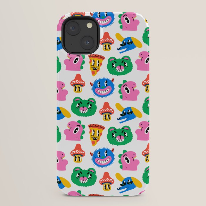Funny retro cartoon character mascot pattern iPhone Case Gallery Image 22