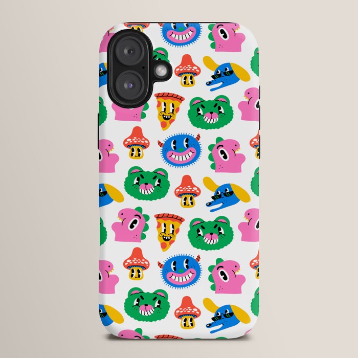 Funny retro cartoon character mascot pattern iPhone Case Gallery Image 14