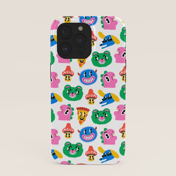 Funny retro cartoon character mascot pattern iPhone Case Gallery Image 39