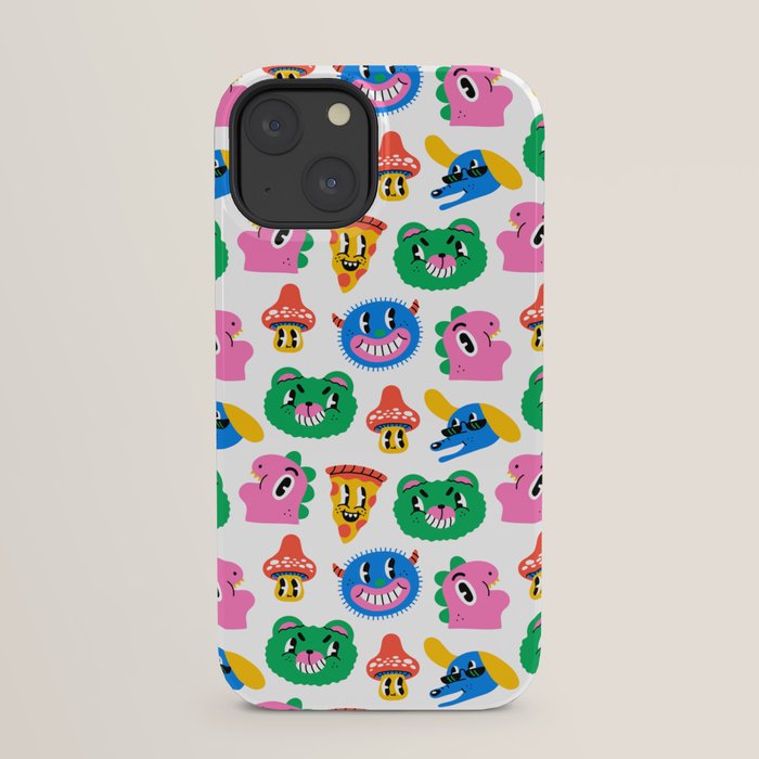 Funny retro cartoon character mascot pattern iPhone Case Gallery Image 29