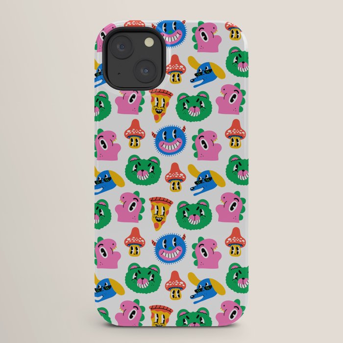 Funny retro cartoon character mascot pattern iPhone Case Gallery Image 26