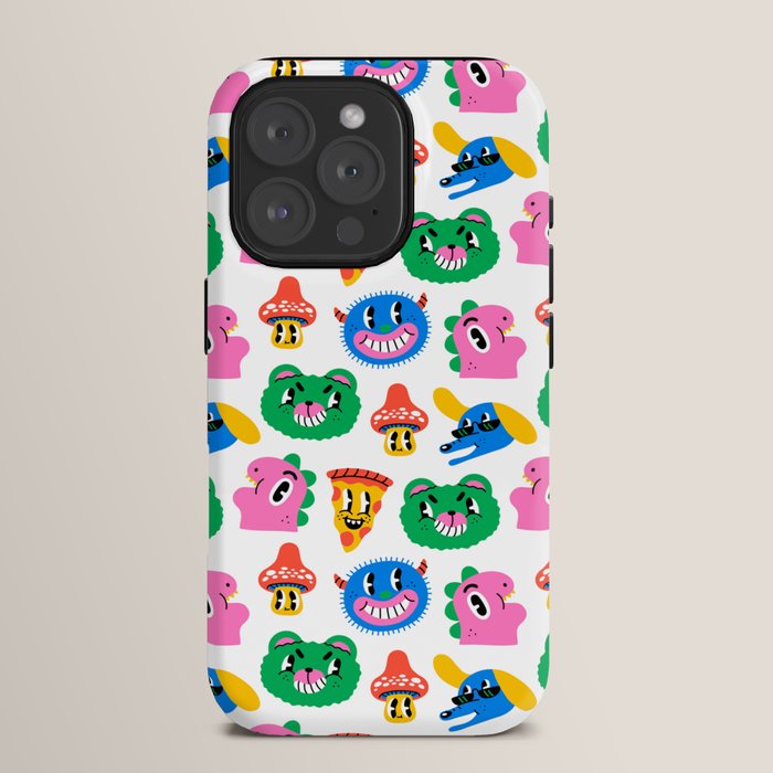 Funny retro cartoon character mascot pattern iPhone Case Gallery Image 15