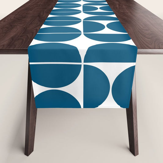 Mid Century Modern Blue Square Table Runner Gallery Image 1