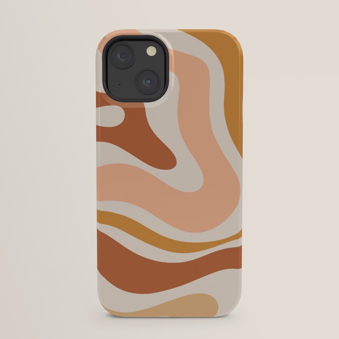 Modern Retro Liquid Swirl Abstract Square in Terracotta Earth Tones iPhone Case Gallery Image 29