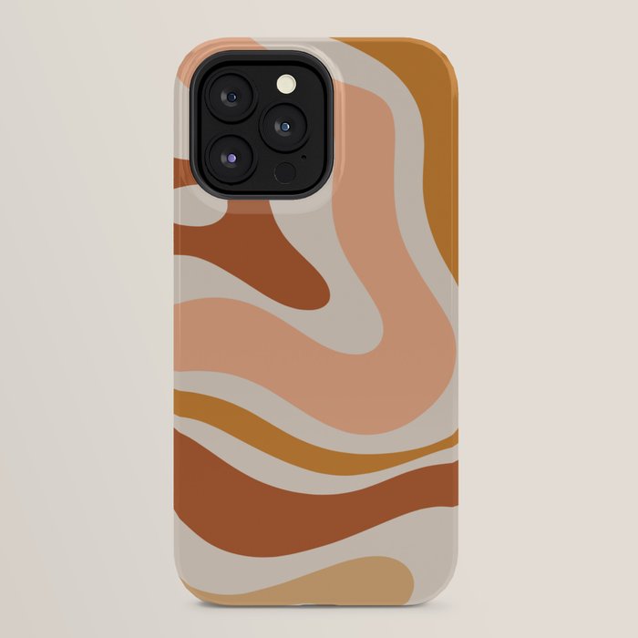 Modern Retro Liquid Swirl Abstract Square in Terracotta Earth Tones iPhone Case Gallery Image 32