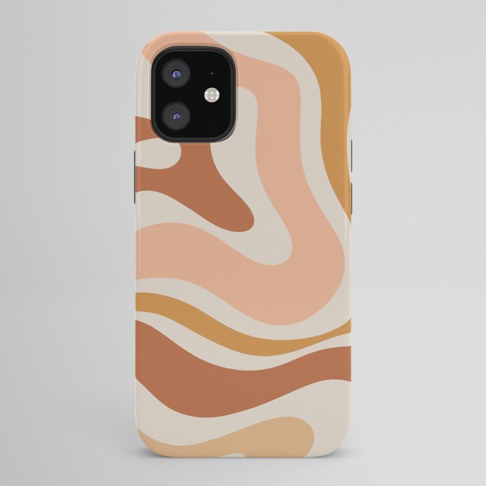 Modern Retro Liquid Swirl Abstract Square in Terracotta Earth Tones iPhone Case Gallery Image 42