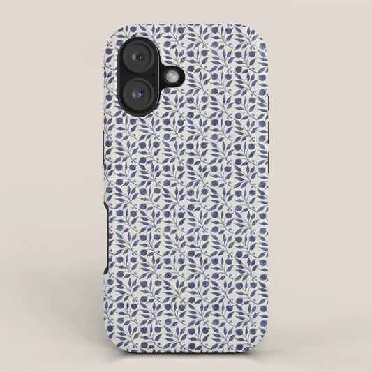 William Morris Vintage Rosehip Indigo Blue iPhone Case Gallery Image 1