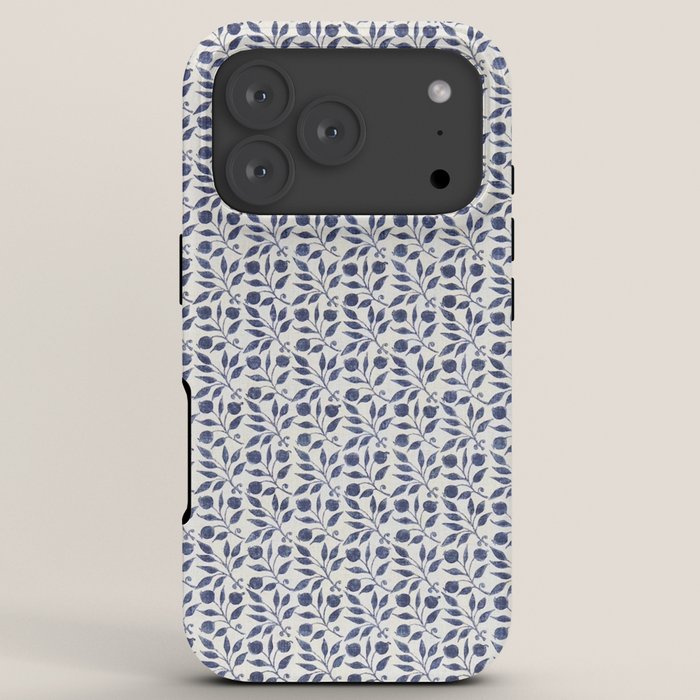 William Morris Vintage Rosehip Indigo Blue iPhone Case Gallery Image 7