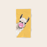Bubble Gum Sneaky Llama in Yellow Hand & Bath Towel Gallery Image 1