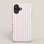Pastel Pink & White Simple Stripe iPhone Case Gallery Image 1