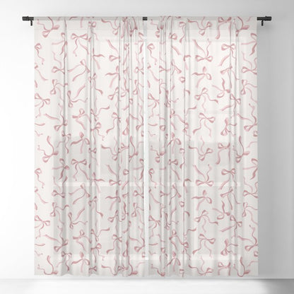 Coquette Pink Bows Window Curtain Gallery Image 17