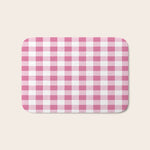 Gingham Large Pink White Bath Mat Gallery Image 1