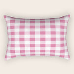 Gingham Large Pink White Rectangular Pillow Gallery Image 1