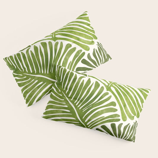 Summer Fern Simple Modern Watercolor Pillow Sham Gallery Image 2