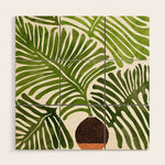 Summer Fern Simple Modern Watercolor Wood Wall Art Gallery Image 1