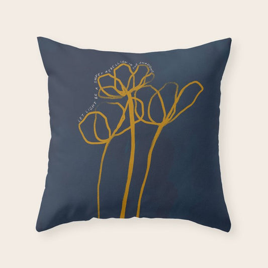"Let Light Be A Sweet Rebellion In The Shadows." Throw Pillow Gallery Image 2