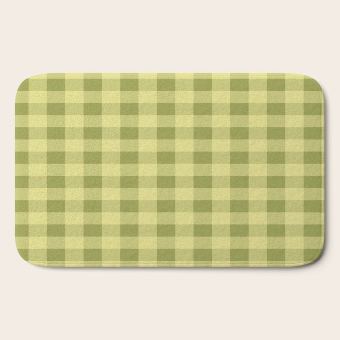 Gingham Large Lime Green Bath Mat Gallery Image 2