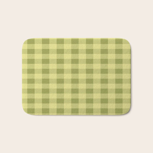 Gingham Large Lime Green Bath Mat Gallery Image 1