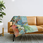 garden with sea view and olive tree Throw Blanket Gallery Image 1
