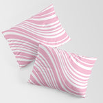 Wavy Stripes XXXI - Pastel Pink Pillow Sham Gallery Image 1