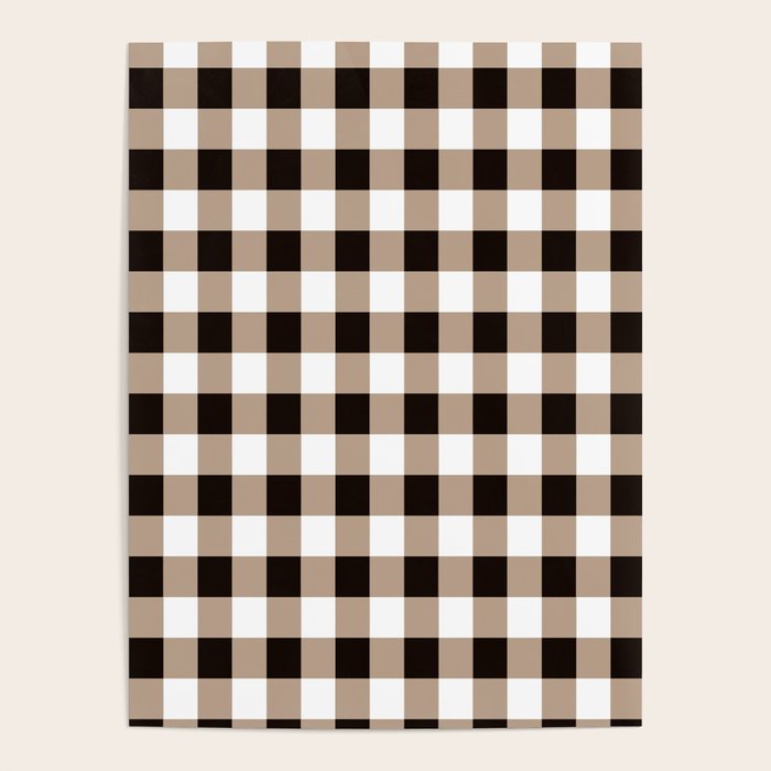 Gingham Large Tan Black White Poster Gallery Image 3