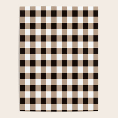 Gingham Large Tan Black White Poster Gallery Image 3