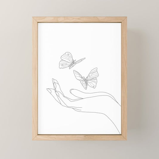 Butterflies on the Palm of the Hand Mini Art Print Gallery Image 1