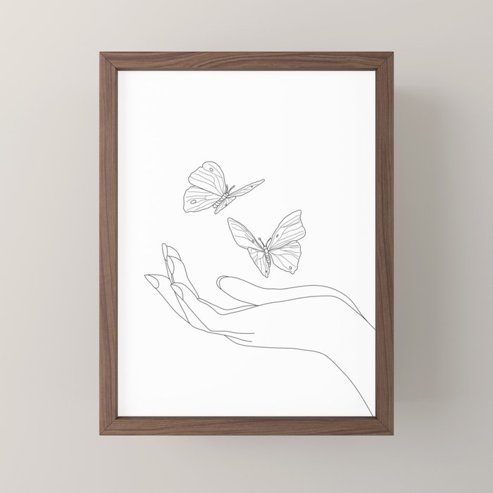 Butterflies on the Palm of the Hand Mini Art Print Gallery Image 2