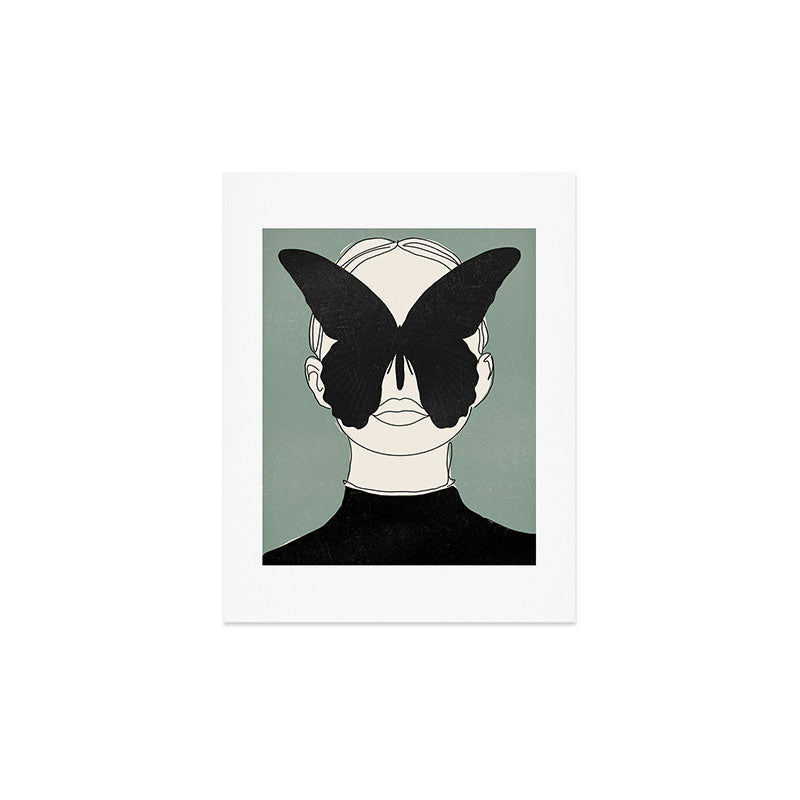 BLACK BUTTERFLY Line Drawing Art Print Gallery Image 2
