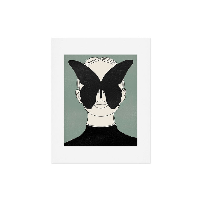 BLACK BUTTERFLY Line Drawing Art Print Gallery Image 5