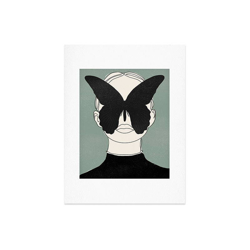 BLACK BUTTERFLY Line Drawing Art Print Gallery Image 6